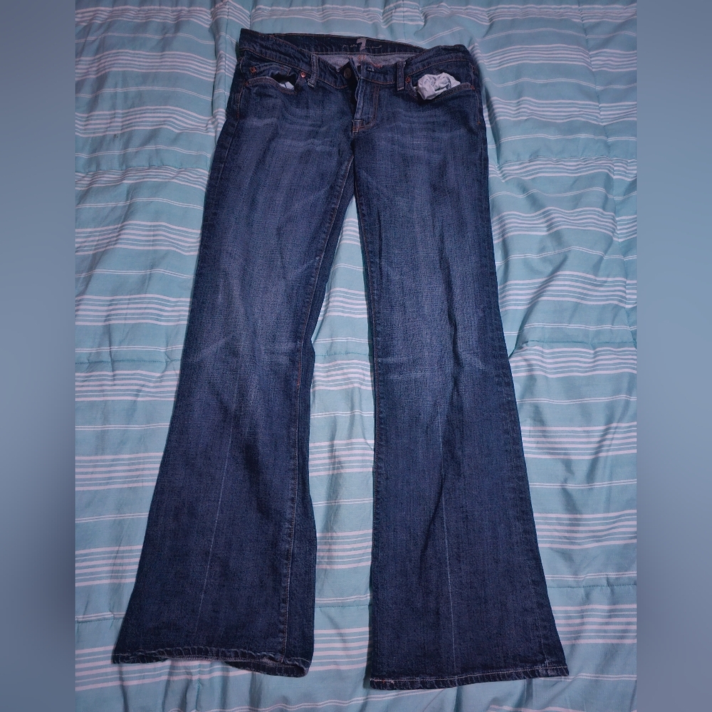 Low Rise Flare Leg Jeans